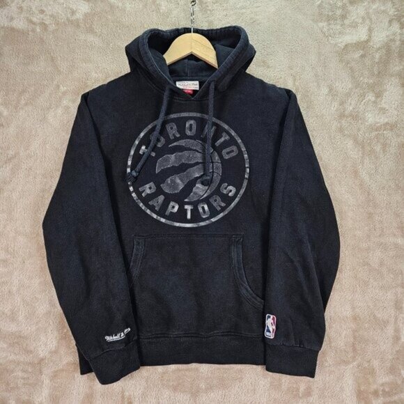 Mitchell & Ness Toronto Raptors Hoodie Spell Out Big Logo NBA Pullover Mens Sz M - Picture 1 of 13